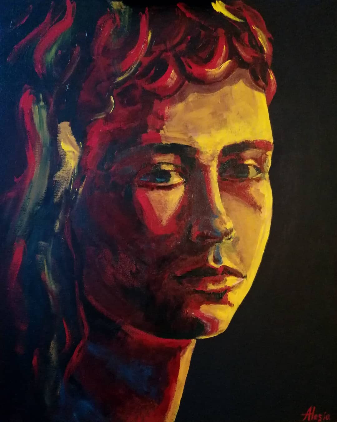 Acrylschilderij van Alesia Ausiannikava, 40 bij 50 centimeter